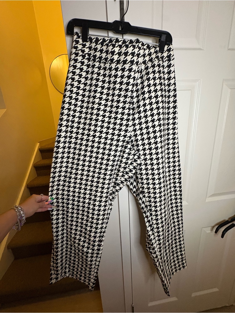 Liz & Me Black and White Houndstooth Joggers
